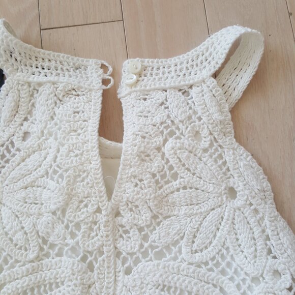 Maje ! Ribambelle Dress, Floral-Embroidered Crochet-Knit Dress, (EU/40) - Picture 8 of 12